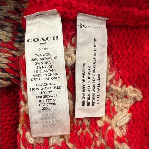 COACH Motif Crewneck Sweater 1941 SIZE X-SMALL - Picture 8 of 9